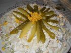Снимка 1 от рецепта за Макаронена салата с кисели краставички, грах и царевица