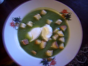Снимка 1 от рецепта за Спаначена крем-супа с крутони