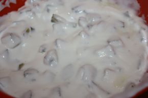 Снимка 1 от рецепта за Млечна салата с кисели краставички