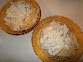 Снимка 1 от рецепта за Спагети с пиле и сметана