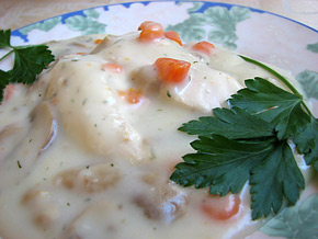 Снимка 1 от рецепта за Пиле фрикасе с гъби и моркови