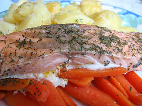 Снимка 2 от рецепта за Сьомга с моркови