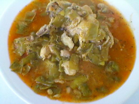 Снимка 1 от рецепта за Пиле със зелен фасул от консерва