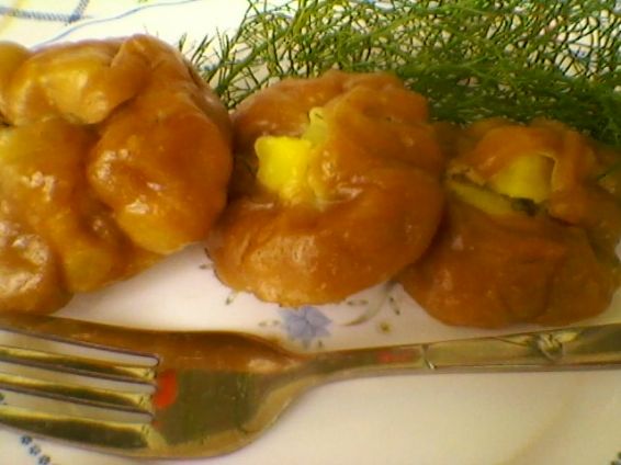 Снимка 1 от рецепта за Запечени `пелмени` с плънка от картофи, копър и слънчоглед