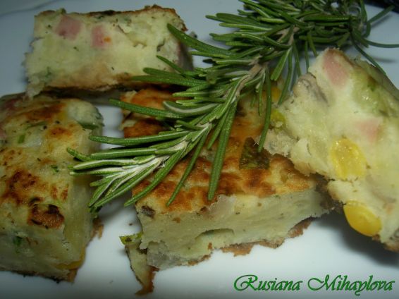 Снимка 1 от рецепта за Tortilla - Тортия с шунка и гъби Снимка 1 от рецепта за Tortilla - Тортия с шунка и гъби