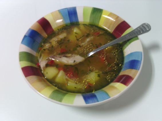 Снимка 1 от рецепта за Супа с бяло месо и пресни зеленчуци