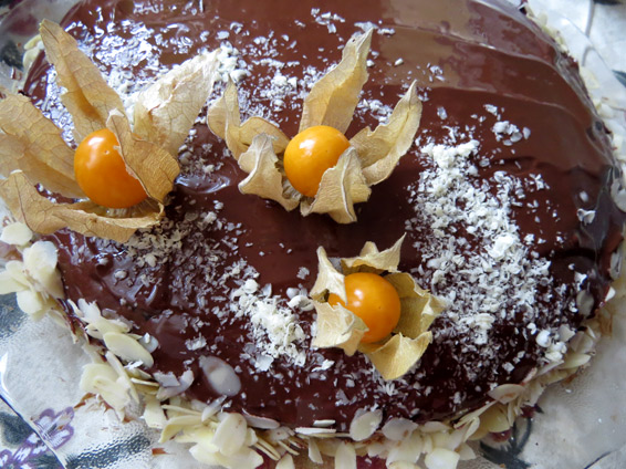 Снимка 1 от рецепта за Лесна шоколадова торта с физалис