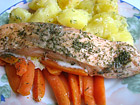 Рецепта за Сьомга с моркови