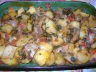 Рецепта за Печено телешко с картофи и домати