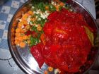 Снимка 3 от рецепта за Пържени червени чушки върхари с моркови