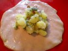 Запечени `пелмени` с плънка от картофи, копър и слънчоглед